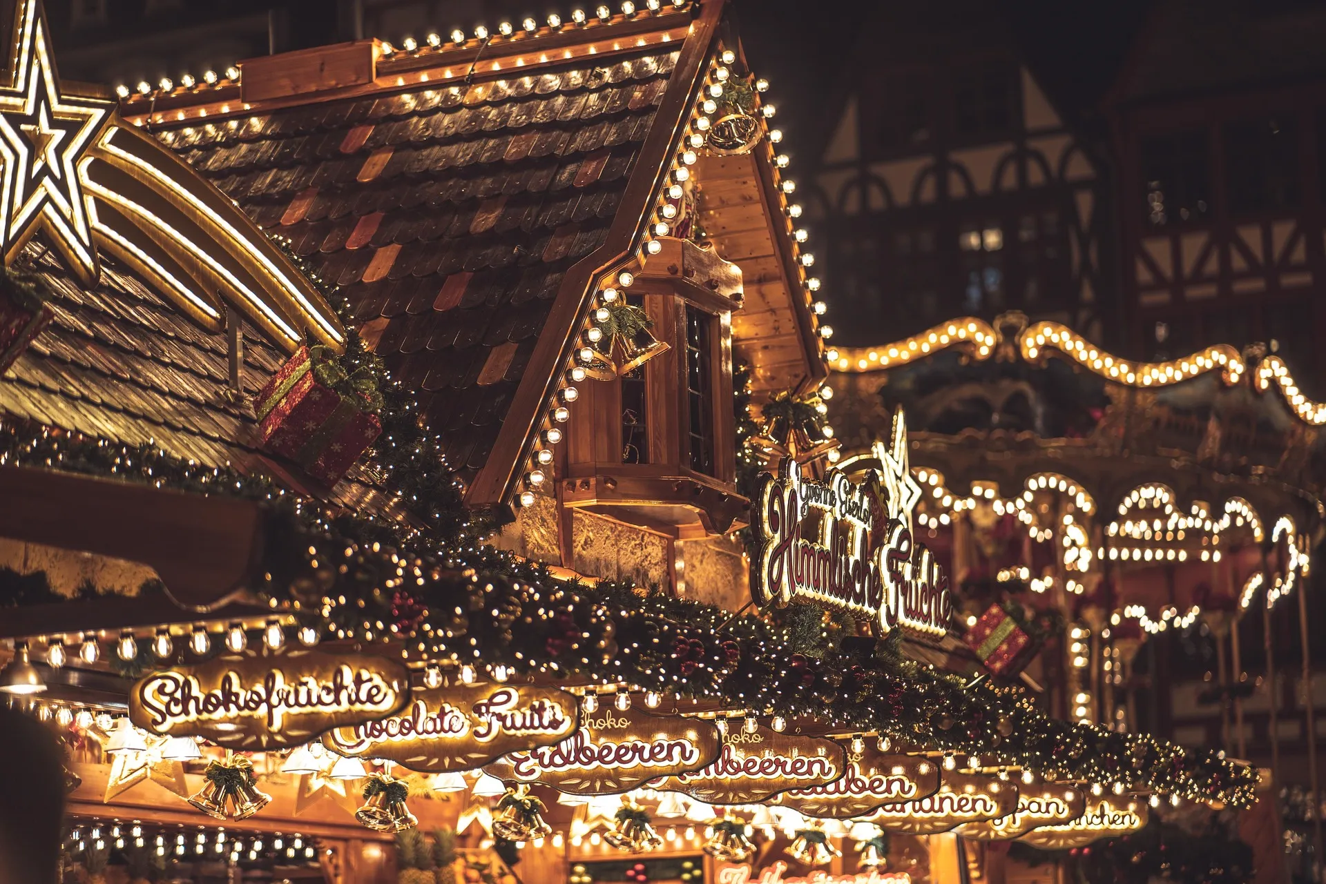 Marktstände in der Frankfurter Kleinmarkthalle